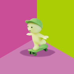 Sunday Smiski Skateboarding